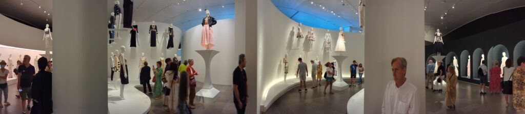 Panorama. Inside Metropolitan Museum of Art. NYC. Karl Lagerfeld Exhibit