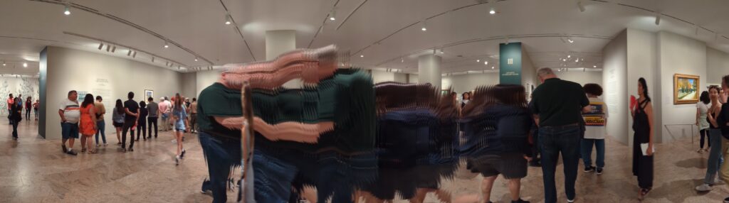 Panorama with Distortion. Inside Metropolitan Museum of Art. NYC.